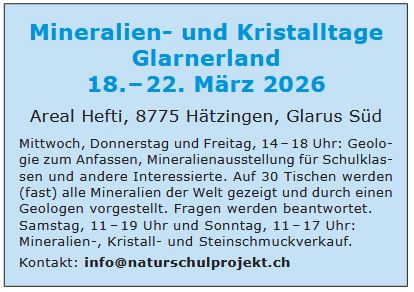 Mineralien- und Kristalltage Glarnerland